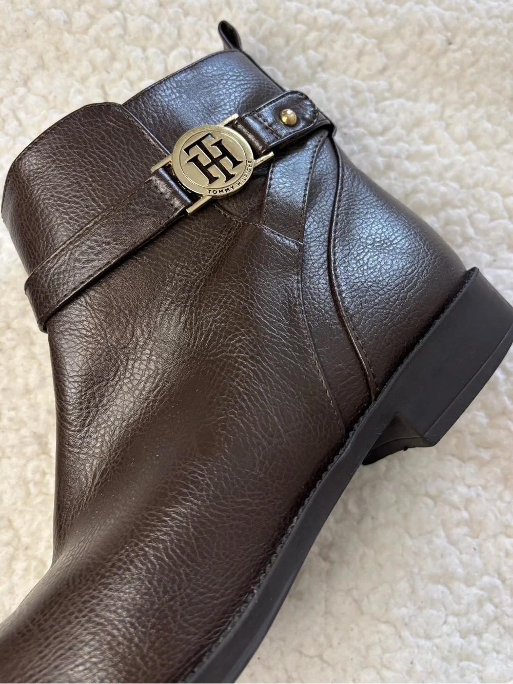 Tommy Hilfiger Women Dark Brown Faux Leather Ankle Boots